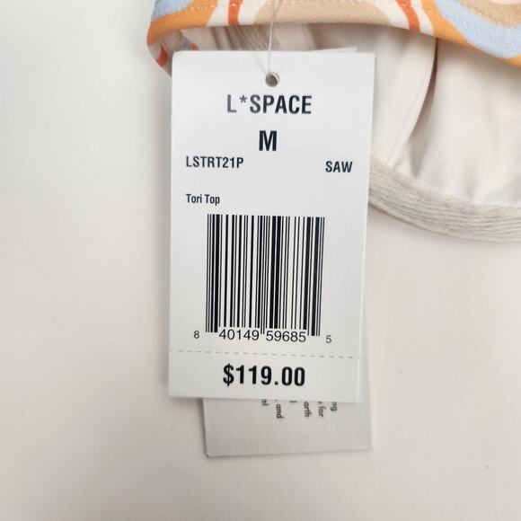 L*Space Tori Bikini Top in Stripes Size Medium NWT Underwires - Picture 5 of 5
